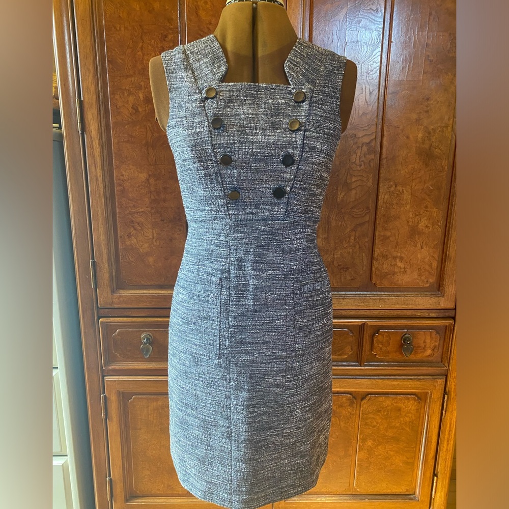 Cynthia Steffe Charcoal Buttoned Midi Dress